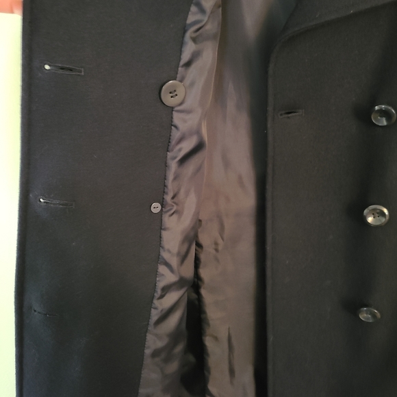 New York & Company Lined Wool Blend Navy Pea Coat 16 - Picture 5 of 11